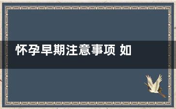 怀孕早期注意事项 如何***度过早孕期,怀孕1-3个月注意事项